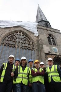 Site Manager Nicky Brayshaw, Students Grant Blundell, Sam Rudland, Daniel Groom, Brandon Large, Andy Williamson and Dermot Brennan